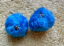 Vintage 1970/80's Roller Skate Blue Pom Poms w/ Bells, Used