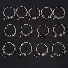 Bali Creolen 12 mm 925 Sterling Silber Keltische Ohrringe Gothic Stück - Paar