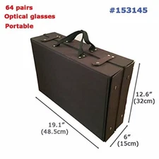 PreAsion 64 Pairs Portable Eyeglasses Display Case Eyewear Display Box Organizer