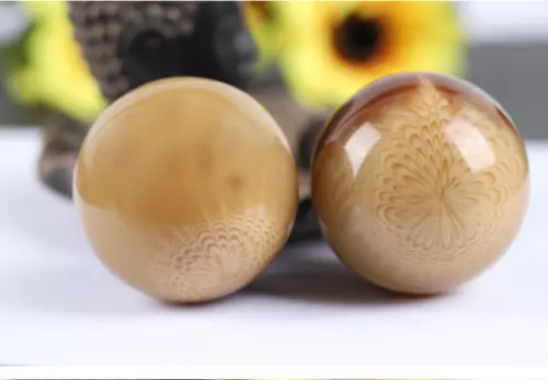 Natural Chinese Tibet Ox horn Fitness ball Sphere Healing 50MM - Picture 2 of 5