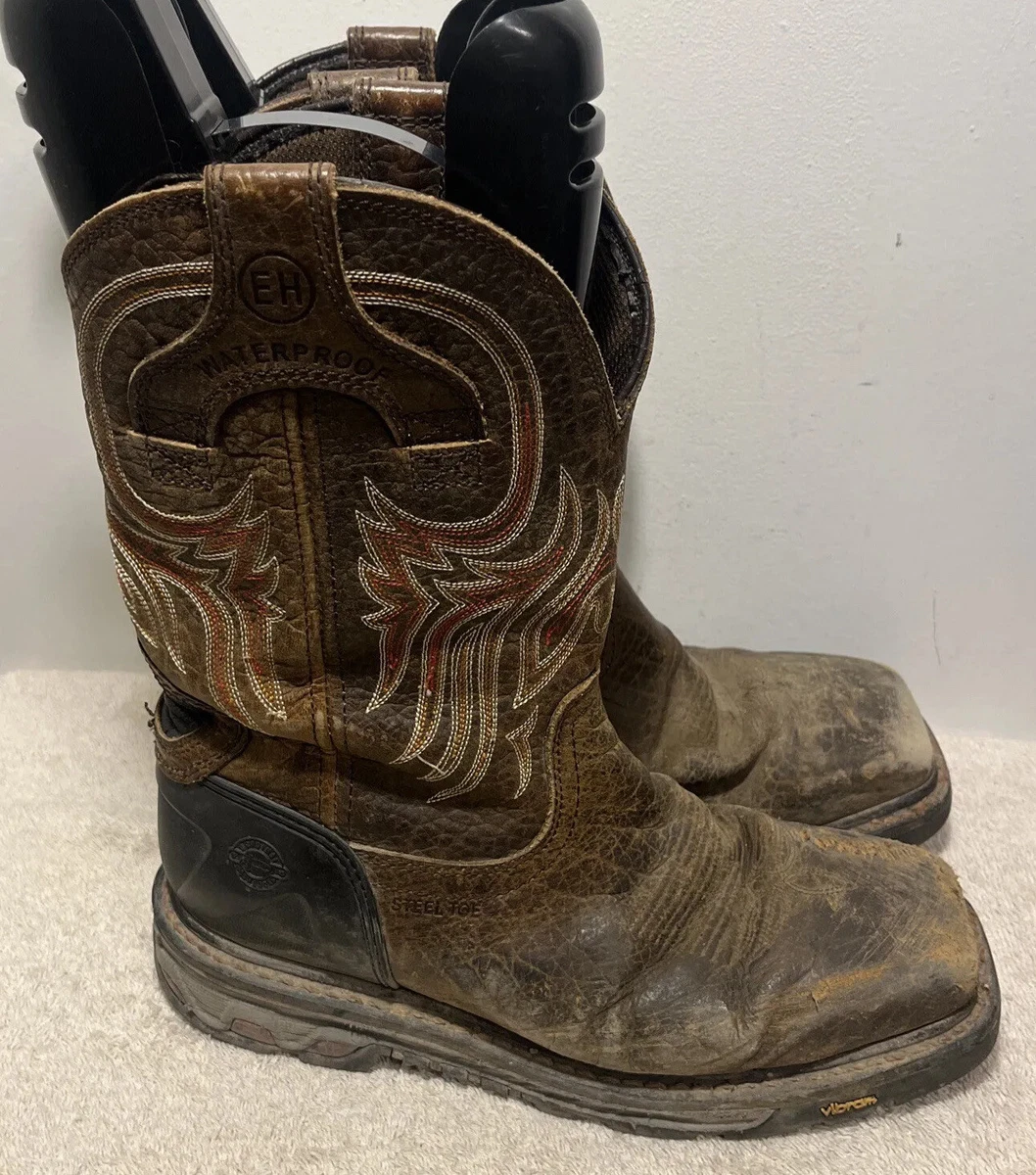 Justin Driscoll Steel Toe Wellington Work Waterproof Boots WK2111 Mens Sz 10D