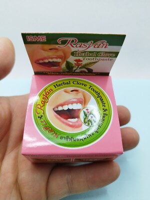 12 x 25g ISME RASYAN Toothpaste Whitening Thai Herbal Clove Aloe Vera Guava Leaf