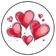 WATERCOLOR HEARTS ENVELOPE SEALS LABELS STICKERS PARTY FAVORS