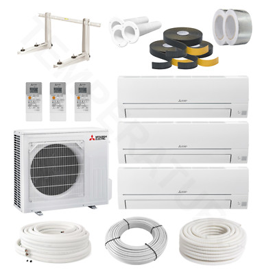 Mitsubishi Basic 3-Raum Multisplit Klimaanlage 3x2,5 kW Komplett-Set A++/A+ WiFi