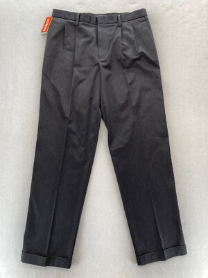 Dockers D2 Signature Golf Pants Mens 34x34 Dark Heather Gray Microfiber Pleated