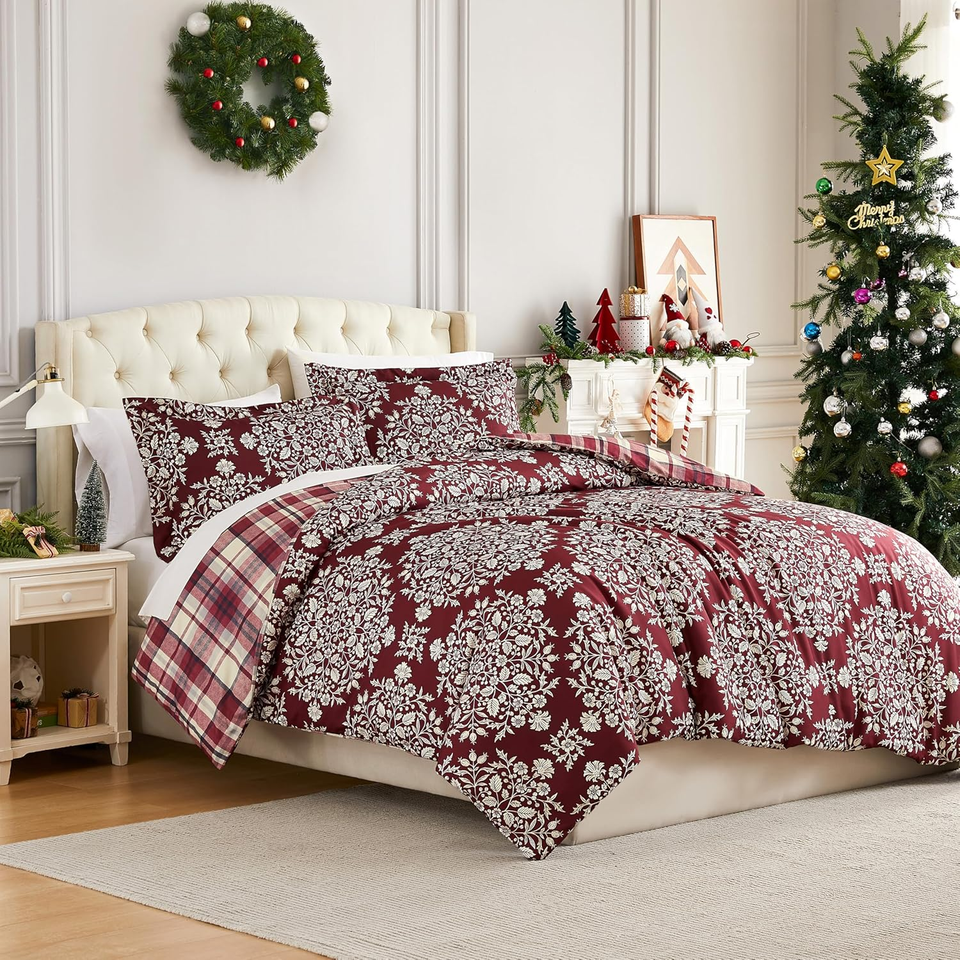 Christmas Bedding King/California King Duvet Cover with Shams
