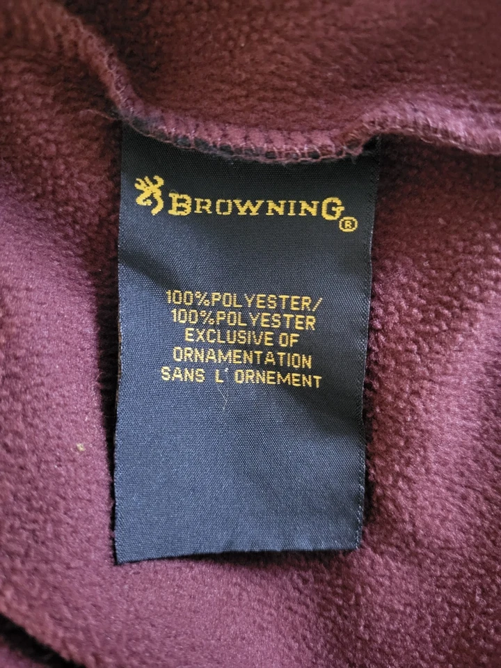 Browning Shirt Men's 2XL Brown Polyester Fleece Lining Zip-up Long-sleeved - Image 3 of 4