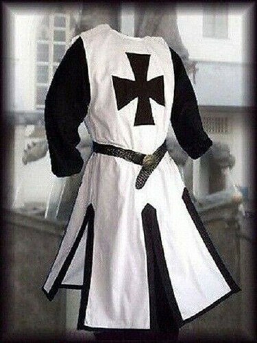 Medieval Knight Costume Templar Tunic & Cloak Men Cosplay Renaissance Dress LARP - Picture 8 of 8