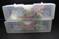 Hasbro Lite Brite 2014 Flat Tip Pegs 200 pieces  2 Clear Storage