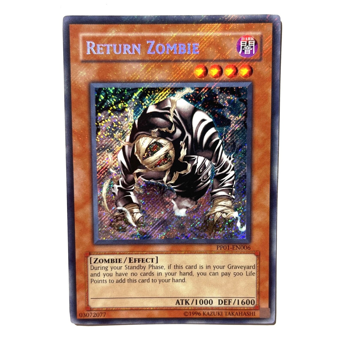 Return Zombie NM Secret Rare PP01-EN006 Yu-Gi-Oh! TCG See Photos