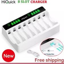 8 Slot LCD Battery Smart Charger For AAA AA Ni-MH Ni-CD Rechargeable Batteries