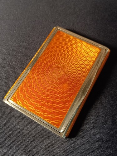 Splendida tabacchiera argento Art Decò Austria 1900 circa ,smalto guilloché