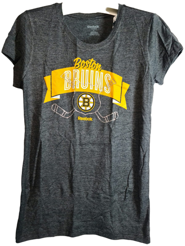 Reebok Damen Boston Bruins Kurzarm T-Shirt LARGE - SCHWARZ - Bild 1 von 5