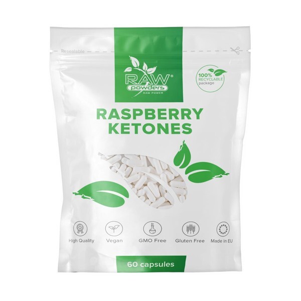 RAW POWDERS Raspberry Ketone 500mg 60 Capsules Fat Burner Supplement
