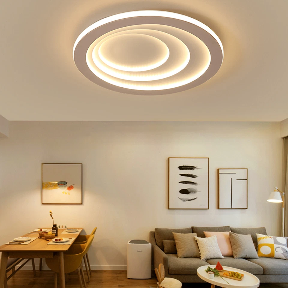 Modern LED Round Ceiling Light Flush Mount Ceiling Lamp Bedroom Lighting Fixture - Image 2 of 4