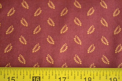 By 1/2 Yd, Gold Print on Rust Quilt Cotton, Andover/Ember Reds/Jo Morton, B182