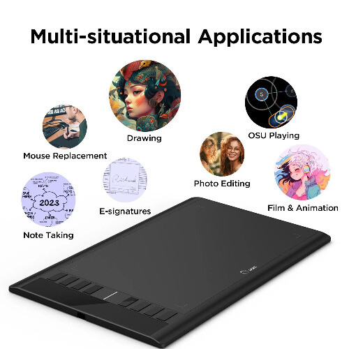 10" Digital Graphic Tablet Pen Drawing Tablet 8 Hotkeys Writing Pad 8192 Stylus - 第 5/8 張圖片