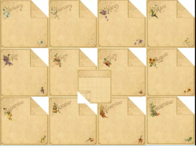 Graphic 45 Place in Time Collection 12'' Scrapbook Paper 1p Each Calendar Month