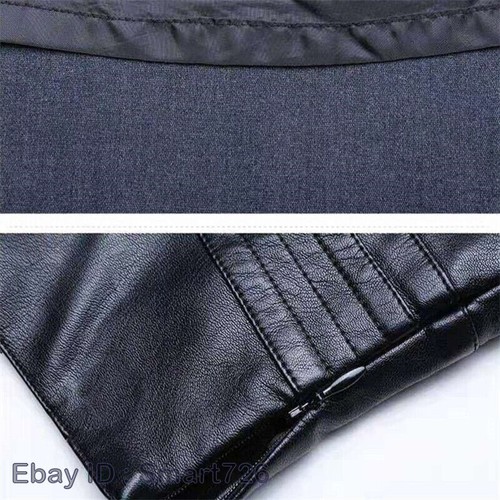 Lady Black Faux Leather Skirt Frill Pleated Midi A-line PU Pockets Party Fashion - Picture 21 of 23