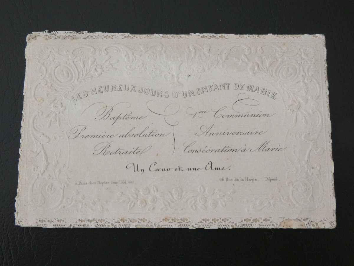 CANIVET IMAGE PIEUSE PREMIERE COMMUNION DENTELLE CHRETIEN V283: Manuscrit / Papier ancien | Librairie RAIMOND