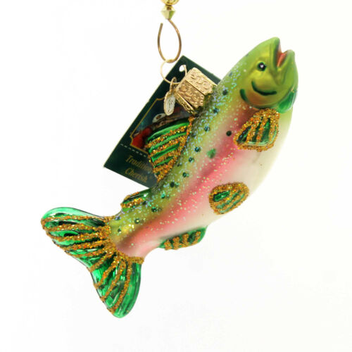 Old World Christmas Alpine Rainbow Trout Glass Ornament Lake Fishing 12494 - Picture 1 of 3