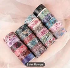 12 Rolls Gorgeous Floral Print Ornamental Washi Tape Scrapbooking