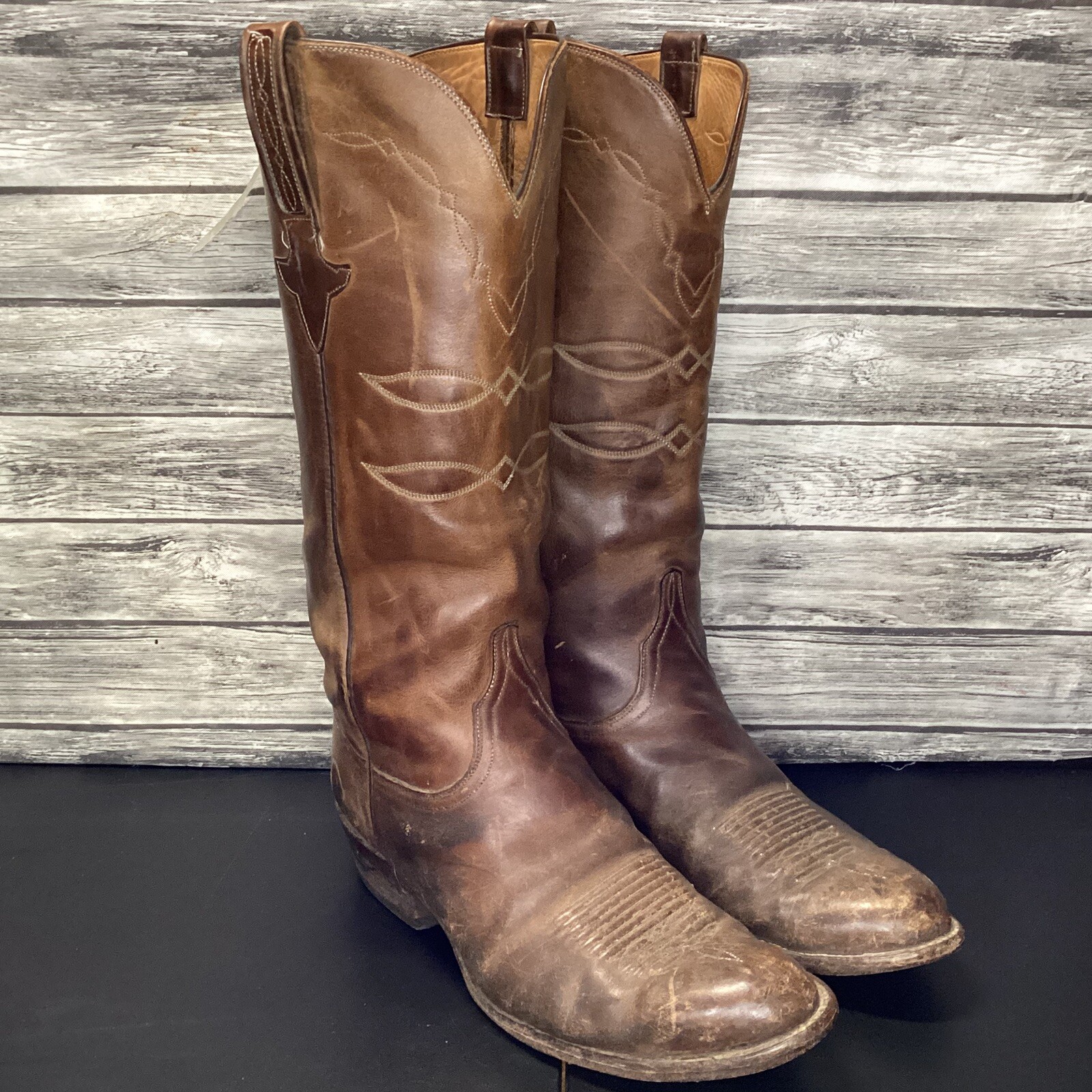 Lucchese Classic Handmade Brown Cowboy Boots for Men Size 10 3E EEE G105763