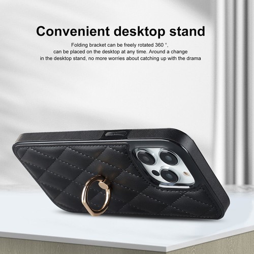 Women Luxury PU Leather Case with Ring For iPhone 15 14 13 12 11 Pro Max XR 8 7 - 第 5/16 張圖片