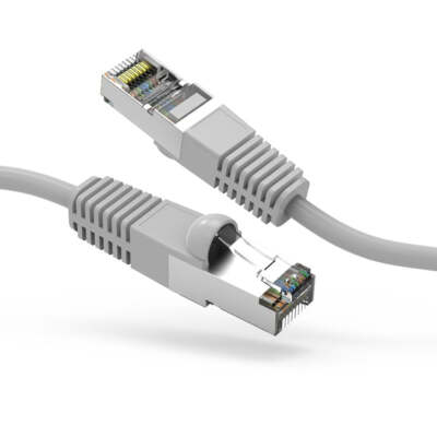 3Ft CAT5E Shielded (FTP) Ethernet Network Booted Cable Gray