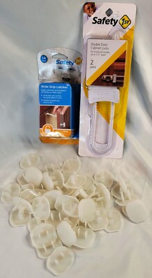 Safety 1st First Child Proof Lot of 61 Pieces -50 Outlet Covers 11 Cabinet Locks
