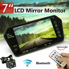 7" Car TFT LCD Mirror Monitor HD With Night Vision Reverse Car Rear View Camera