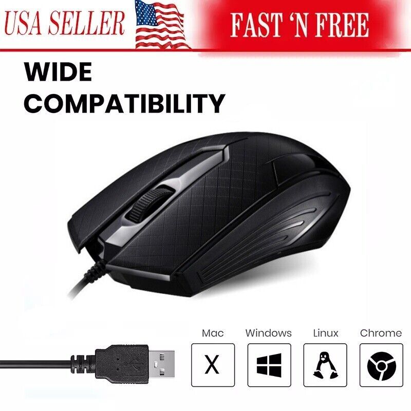 USB Wired Optical Mouse Mice for Computer PC Laptop