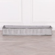 Vence Stylish Galvanised Metal Window Box Flower Herb Planter - Ex Large 99.5cm