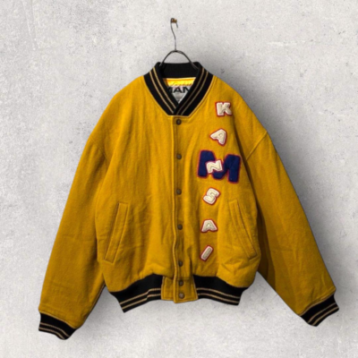 KANSAI MAN Kansai Yamamoto 90s Embroidered Logo Varsity Jacket