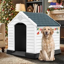 42" Waterproof Dog House For Small to Large Sized Dogs Insulated Puppy Shelter