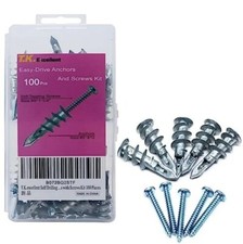 50 Sets Heavy Duty T.K. Self Drilling Metal Drywall Anchors For Plasterboard 