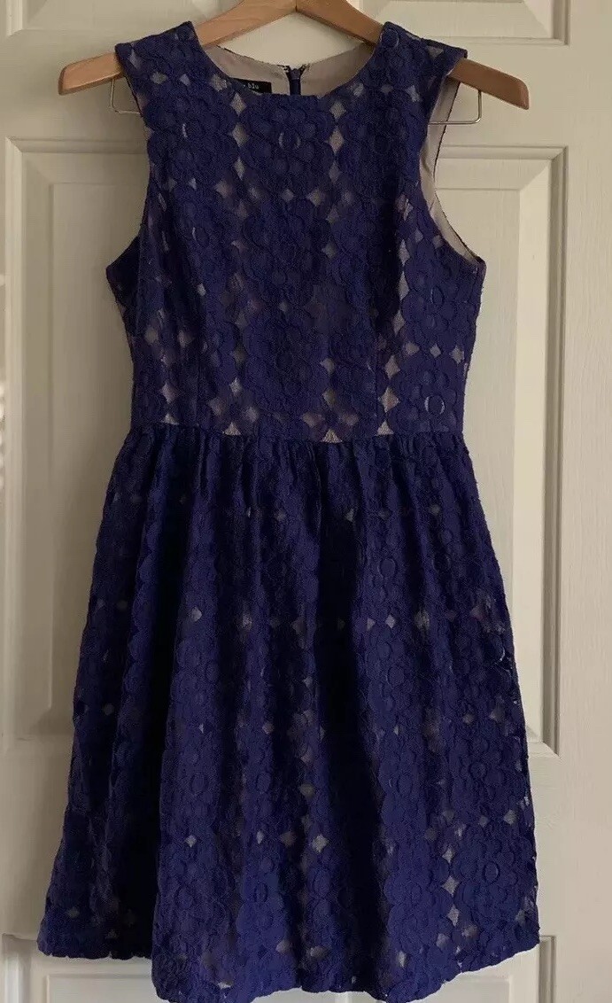 Ivy & blu women's size S lace blue sleeveless fit & flare mini dress | eBay