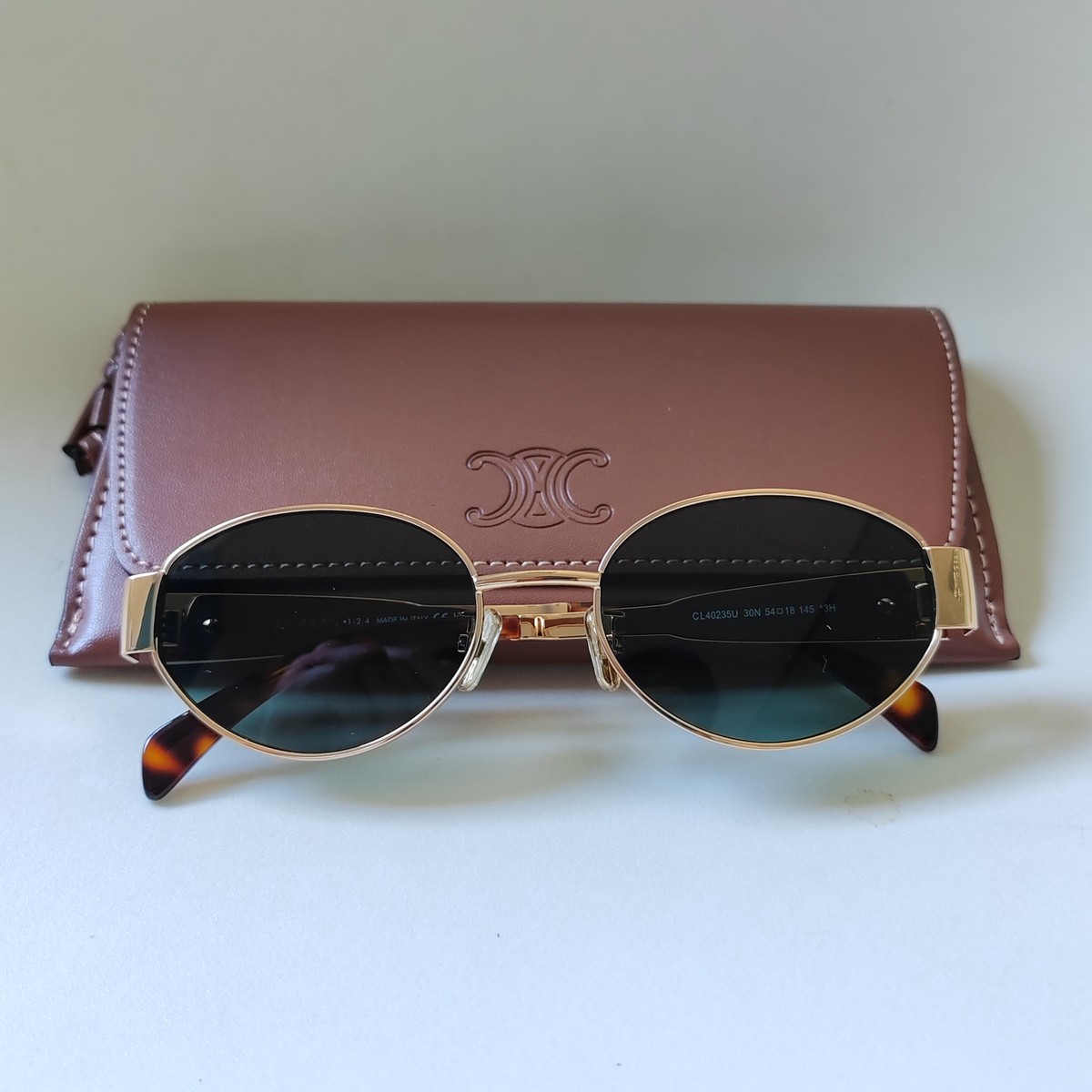 Celine CL40235U Gold Metal Frame Green Lenses Sunglasses | eBay
