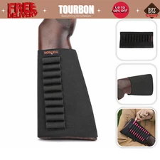 🔥Tourbon Shooting Rifle Cartridges Holder Ammo 10 Bullet Slots Buttstock Sleeve