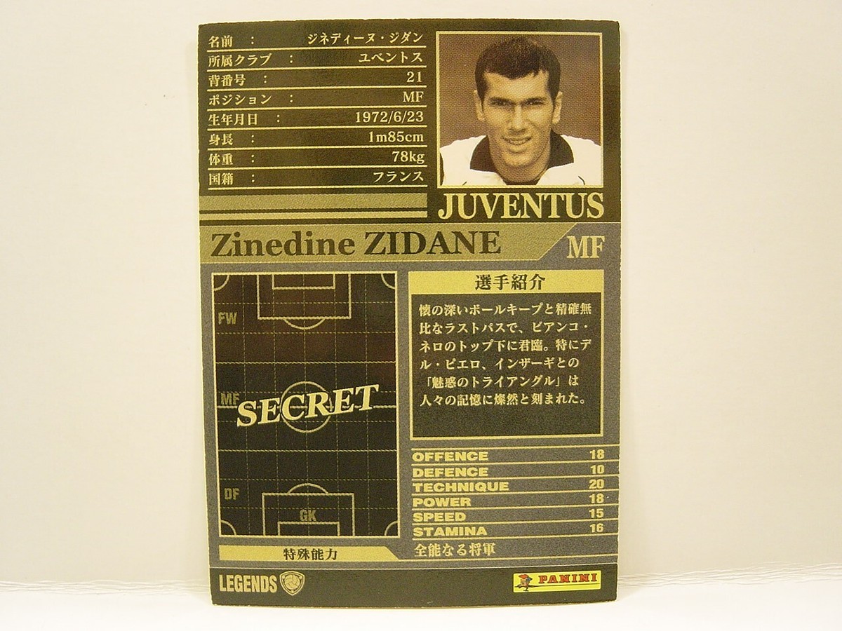 Panini WCCF 2002-03 LE Zinedine Zidane 1972 France No.21