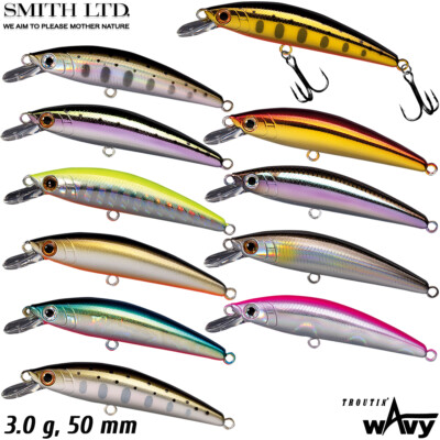 Smith Troutin' Wavy 50S 3.0 g Assorted Colors Native Trout Minnow