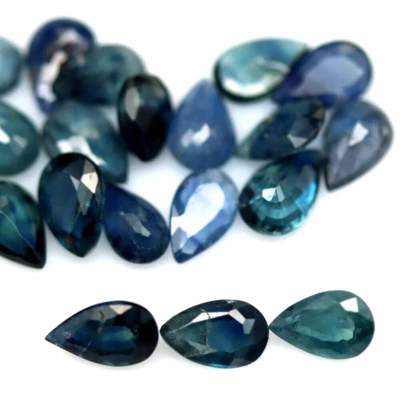 SHOLA Echt 8,18 Ct Natürlicher Grün Blau Saphir Nur Erhitzt 20 Stück Madagaskar - Bild 1 von 3
