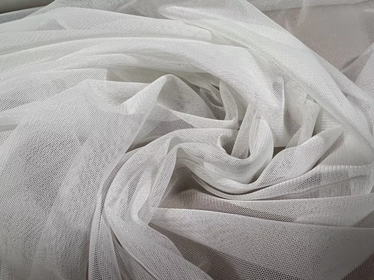 Fine Lightweight Mesh Fabric, Per Metre - Plain - White