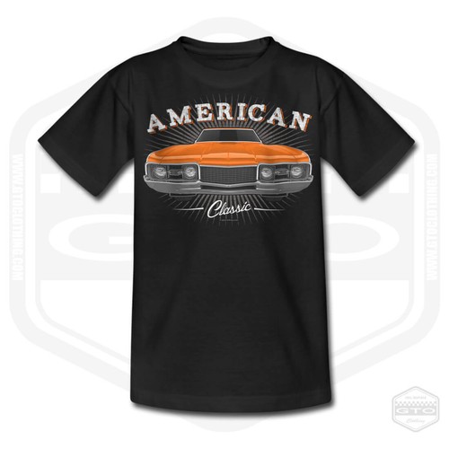 Children's 1968 Oldsmobile Cutlass 442 American Muscle Car T-Shirt - Picture 4 of 19