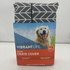 New Vibrant Life 42 Inch Dog Crate Cover Nylon Canvas 42"L/27.5"W/30"H
