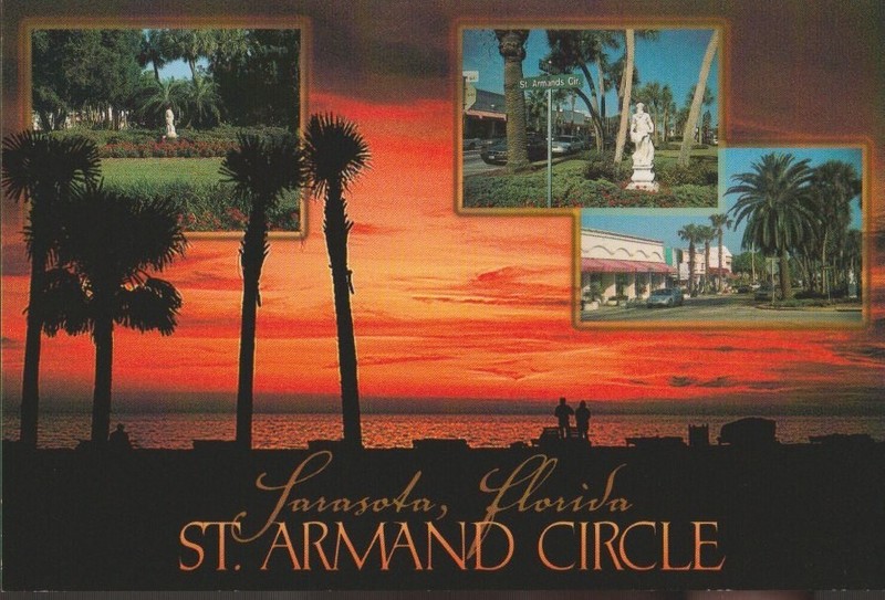 Unposted Postcard "St Armand Circle, Sarasota, Florida"