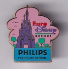 RARE PIN PINS PIN'S .. VINTAGE 1992 DISNEY PARIS OPENING PARK CASTLE PHILIPS ~US