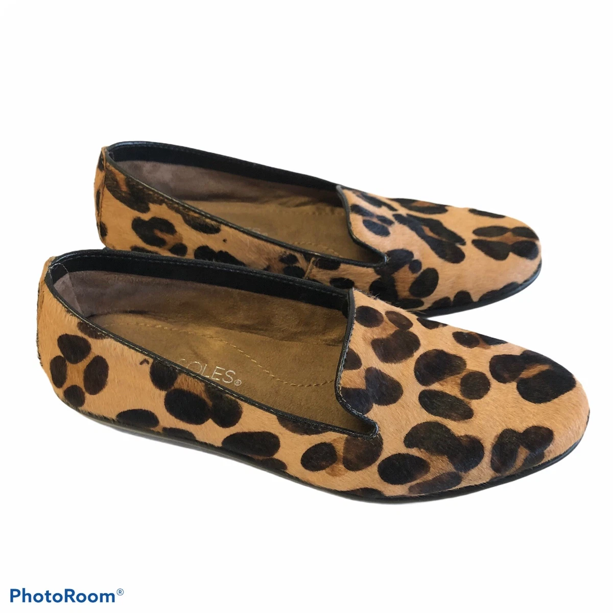 Aerosole Womens Shoes Betunia Leopard Calf Hair Flats Womens Size 5 Medium