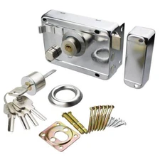 Home Door Gate Safety Vertical Keyway Cylinder Deadbolt Rim Lock Set