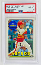 2018 Topps Heritage ALEX BREGMAN PSA 10 GEM Throwback Variation SSP #119 Astros